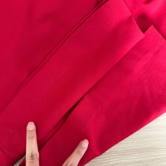 Amanda Uprichard Large Davina Jumpsuit Wide Leg Red Flutter Sleeveless - Picture 16 of 16